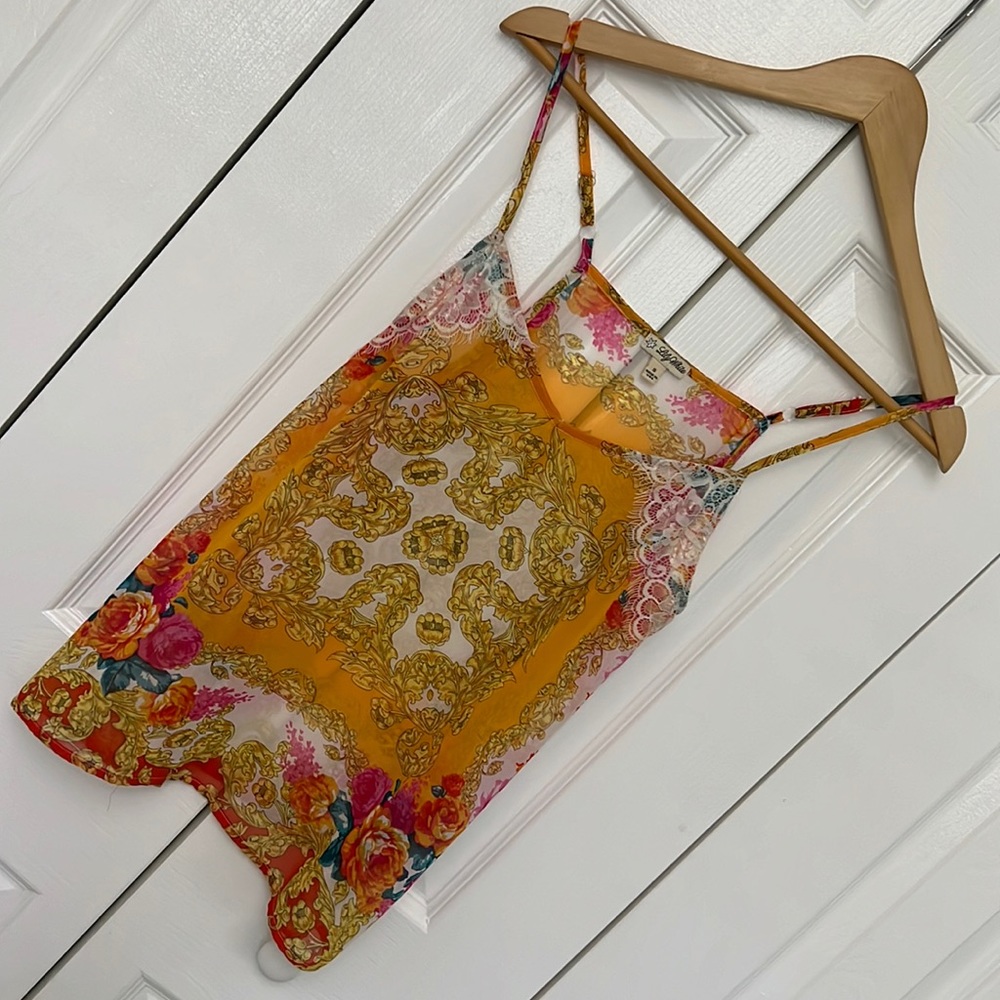 Floral Spaghetti Straps Top